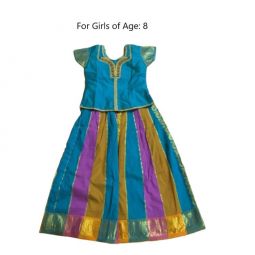 South Indian Lehenga Girls skirt MULTI COLORS- 28"